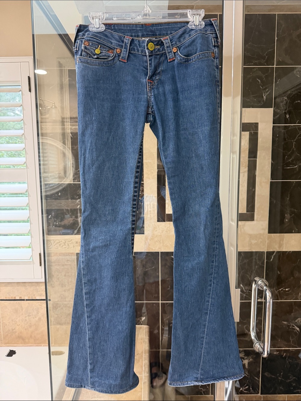 True Religion Medium Blue Flare Jeans